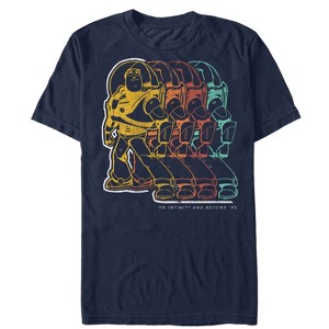 Men's Toy Story Retro Buzz Lightyear Rainbow T-Shirt - 1 of 4