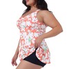 Agnes Orinda Women's Plus Size V Neck Sleeveless Floral Flowy Top with Shorts 2-Piece Tankini Sets - 2 of 4