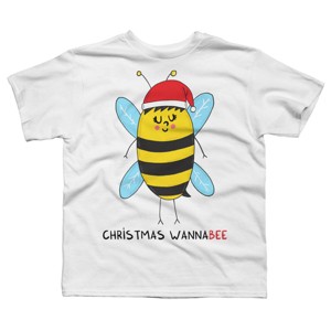 Boy's Design By Humans Christmas WannaBEE By adrianserghie T-Shirt - 1 of 3