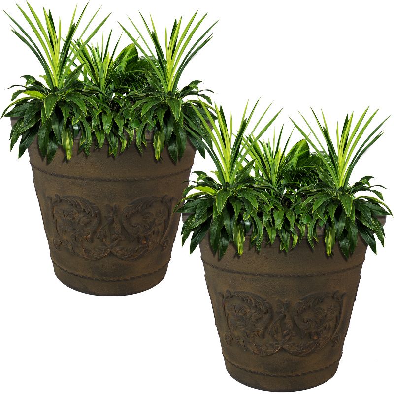 Sunnydaze Indoor/Outdoor Patio, Garden, or Porch Weather-Resistant Double-Walled Arabella Flower Pot Planter - 20", 5 of 9