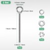 Unique Bargains Stainless Steel Durable Rust-Resistant Eyebolts with Nuts Washers Male Screw for Fastening 10 Pcs - 3 of 4