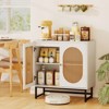 Tangkula 31.5" Rattan Buffet Cabinet Sideboard Storage Cabinet with Doors and Adjustable Shelf - 3 of 4