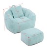 Sapphtopaz Giant Shell-Shaped Bean Bag Chair with Footstool Oversized Lazy Sofa Chair Bean Bag Chairs for Adults for Gaming, Watching TV - 3 of 4
