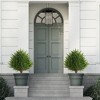 2-Pack Realistic Artificial Cedar Topiary Trees with Stakes 23.6" Faux Shrubs Outdoor Indoor for Porch Patio Home Decor Low Maintenance - 4 of 4