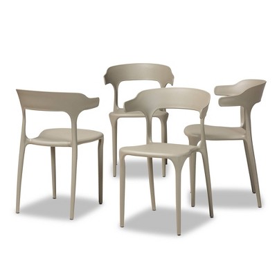 4pc Gould Plastic Dining Chair Set - Baxton Studio