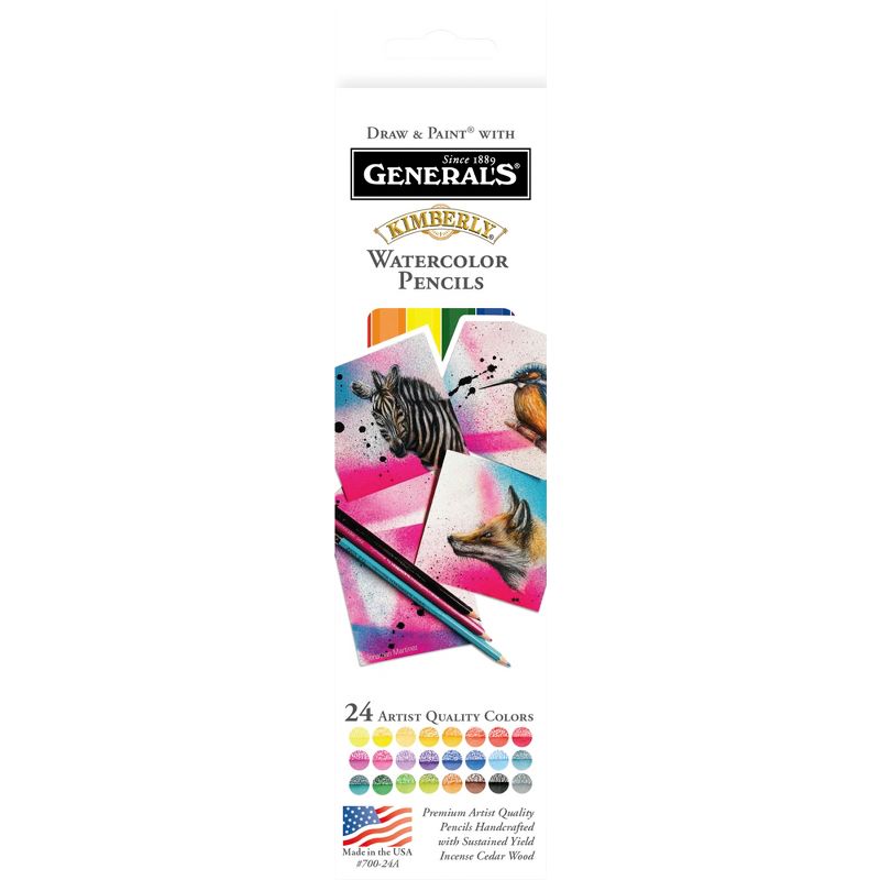 Generals Kmberly Watercolor Pencils, Assorted Colors, Set of 24, 1 of 2