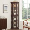 KWPZQEB 69.49" Accent Corner Cabinet w/ 2 Doors, Farmhouse Curio Cabinet w/ Adjustable Glass Shelves, Bar Cabinet, Freestanding Wooden Floor Cabinet - 2 of 4