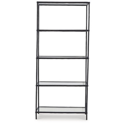 Ryandale Antique Black Aluminum and Glass Bookcase