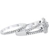 Pompeii3 1 1/10ct Cushion Halo Diamond Engagement Wedding Ring Set 10K White Gold - Size 9.5 - 2 of 4