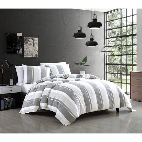 Riverbrook Home 2pc Queen Vara Comforter Bedding Set: Machine Washable, Stripe Pattern