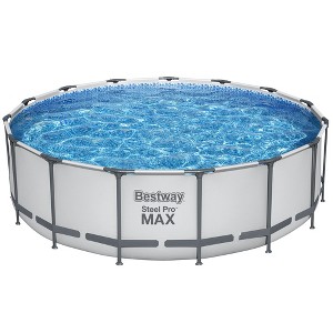 Bestway Steel Pro MAX 15' x 48" Prismatic Stone Above Ground Pool Set - 1 of 4