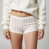 Knit & Lounge Women’s Ribbed Knit Lounge Shorts Stretch Waistband Allover Floral Print Fitted Cozy Sleep Bottoms - 3 of 4