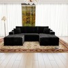 104.3"70.8" Plush Corduroy 3-Piece Modular Sectional Sofa with No Assembly Required and Comfortable Chaise Lounge - 2 of 4