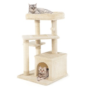 Tangkula Cat Tree Indoor Activity Cat Tower w/ Perch & Hanging Ball for Play Rest - 1 of 4