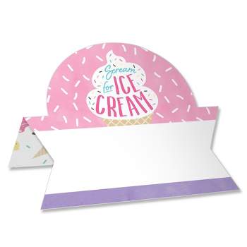 Big Dot of Happiness Scoop Up The Fun - Ice Cream - Sprinkles Party Tent Buffet Card - Table Setting Name Place Cards - Set of 24