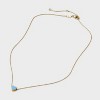 Tiny Tags 14K Gold Ion Plated Blue Enamel Heart Pendant Necklace - 3 of 4