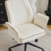 Karl Home | 28.5 inch White Velvet Dovetail Swivel Office Chair With Wheels - 4 of 4