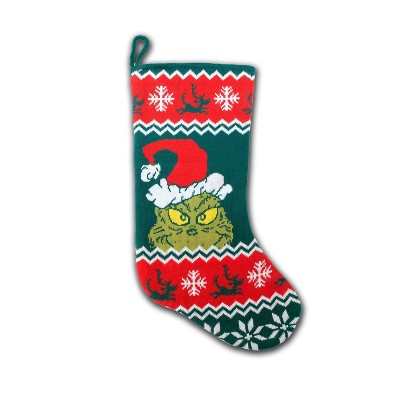 19" Dr. Seuss The Grinch Knit Christmas Stocking