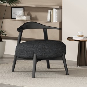 1pc Modern Accent Chair, Soft Fabric Upholstered Seat with Birch Wood Frame, Ideal for Living Room or Bedroom Use - Coolbibila - 1 of 4