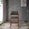 NicBex Mid-Century Modern Leather Upholstery Dining Chair Set of 2 with Arm Support Farmhouse Kitchen Side Chairs for Living room - 4 of 4
