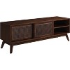 Acekool 59 Inch Rattan TV Stand for TVs Up to 65 Inch, Media Console with Storage Doors and Shelves, Natural Finish, Modern Boho Style - 2 of 4