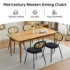 Dining Chairs Set of 2 - Mid-Century Modern Velvet Upholstered, Rattan Backrest, Sturdy Metal Legs, Perfect for Kitchen, Living Room, Reception - 2 of 4