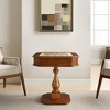 VYNXARIA Bishop Cherry Finish Reversible Chess Checker Game Table w/Game Tray (Chess Fingures Not Included) - 3 of 4