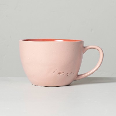 'I Love You' 14.5oz Speckled Stoneware Mug Matte Pink - Hearth & Hand™ with Magnolia
