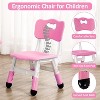 Modern Kids Table and 4 Chair Set,23.26" Height Adjustable Toddler Tables and 4 Chairs with Non-Slip Desk Legs&Organizer Graffiti Desktop - 3 of 4