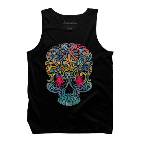 Men's Design By Humans Summer By The Skull By Goldquills Tank Top ...