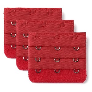 Allegra K Women's 3 Hook 3 Row Stretchy Bra Strap Extenders Hooks Bra Band - 1 of 4