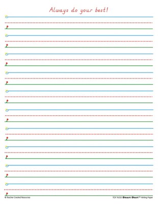 Teacher Created Resources Smart Start Writing Paper, 5/8 Inch Rule, 8-1 ...