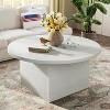 Vipbear Round Coffee Table, 35.5-Inch Modern Engineered Wood Center Coffee Tables, Wooden Farmhouse Rustic Cocktail Tea Accent Table - 3 of 4