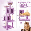 Modern Multicoloured 600GSM Soft Plush Cat Tree Pet Tower with Top Perch and Hanging Ball - 2 of 4