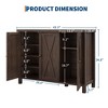 Shoe Cabinet with Doors, Farmhouse 35'' Shoe Storage Cabinet, 4-Tier Entryway Shoe Storage, Large Shoe Organizer Cabinet for Living Room Hallway - 2 of 4