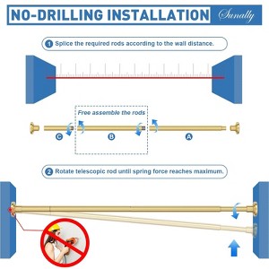 LunaLulinlk Shower Curtain Rod, Adjustable 32-61 Inch Spring Tension Shower Rods for Bathroom or Window - 1 of 4