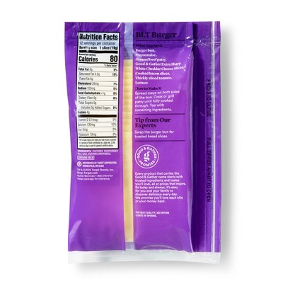 Extra Sharp White Cheddar Sliced Cheese - 8oz - Good & Gather™