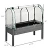 Raised Garden Bed with PE Greenhouse Cover Outdoor Planter Box for Herbs and Vegetables, 48 x 22 x 46 inch - 3 of 4