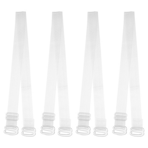 Unique Bargains Abs Non-slip Adjustable Invisible Clear Bra Shoulder Strap  With Plastic Hook Transparent 2 Pair : Target