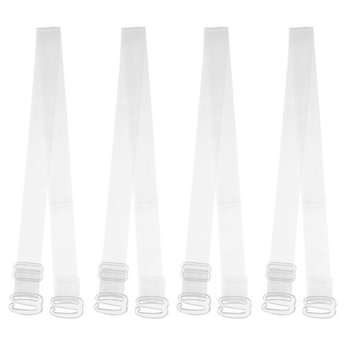 Unique Bargains ABS Non-Slip Adjustable Invisible Clear Bra Shoulder Straps  with Plastic Hook 2 Pair 10mm