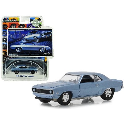 1969 Chevrolet Camaro Steel Blue BFGoodrich Vintage Ad Cars Hobby Exclusive 1/64 Diecast Model Car by Greenlight