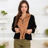Anna-Kaci Women's High Pile Fleece Color Block Half-Zip Pullover - 2 of 4