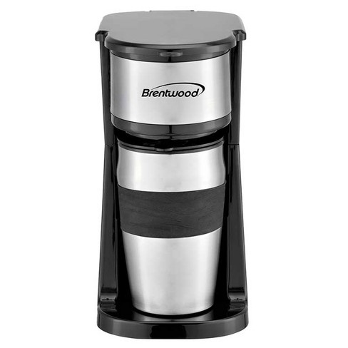 Brentwood Portable Single Serve Coffee Maker With 14oz Travel Mug