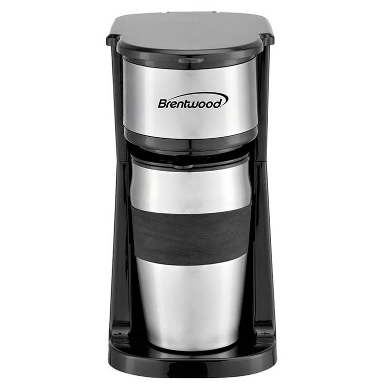 Brentwood Portable Single Serve Coffee Maker with 14oz Travel Mug in Black, 1 of 6