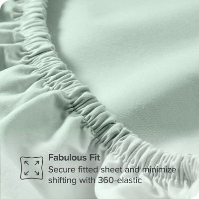 Willow Organic Cotton Percale King Sheet Set in Crisp Green