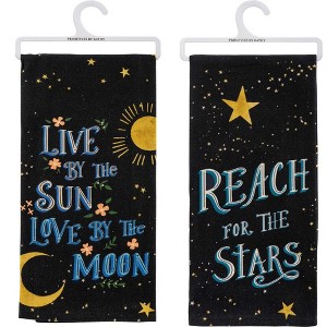 Decorative Towel Stars & Moons  Set / 2 Kitchen Reach Love Live Sun 109801*109802 28.0 Inch Stars & Moons  Set / 2 Kitchen Reach Love Live Sun Kitchen - 1 of 3