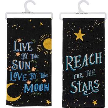 Decorative Towel Stars & Moons  Set / 2 Kitchen Reach Love Live Sun 109801*109802 28.0 Inch Stars & Moons  Set / 2 Kitchen Reach Love Live Sun Kitchen