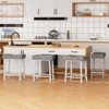 2/4 Bar Stool Set, 24 Inch PU Leather Bar Stool with Heavy Duty Metal Legs, Thick Saddle Seat, Kitchen Island Breakfast Stool - 4 of 4