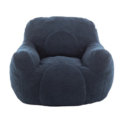 GlasFlength Bean Bag Seats Soft Premium Memory Foam Lounge Chair with Tufted Elegant Design for Living Room Dorm, Blue, 41.4"*37.8"*30"