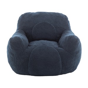 GlasFlength Bean Bag Seats Soft Premium Memory Foam Lounge Chair with Tufted Elegant Design for Living Room Dorm, Blue, 41.4"*37.8"*30" - 1 of 4